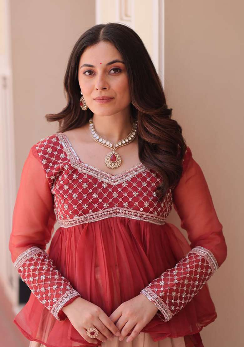 Gajri Printed Cosmos Lehenga Set - Indya