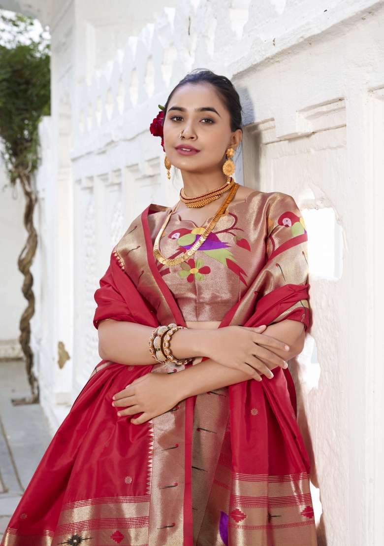 Green Solid Silk Blend Lehenga Set for Diwali and Festive Wear - Indya
