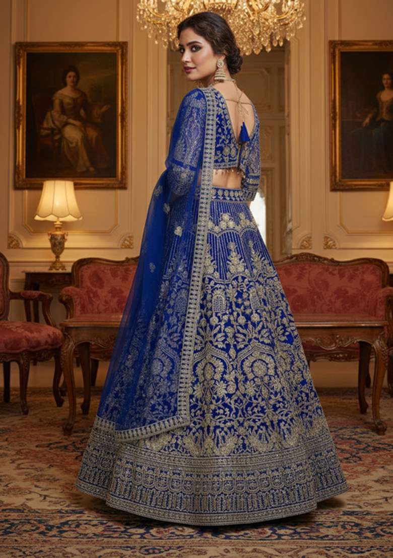 Dusty Rose Sequins Work Net Lehenga Set for Diwali and Festive Wear - Indya