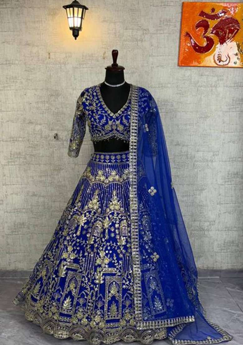 Dusty Rose Sequins Work Net Lehenga Set for Diwali and Festive Wear - Indya
