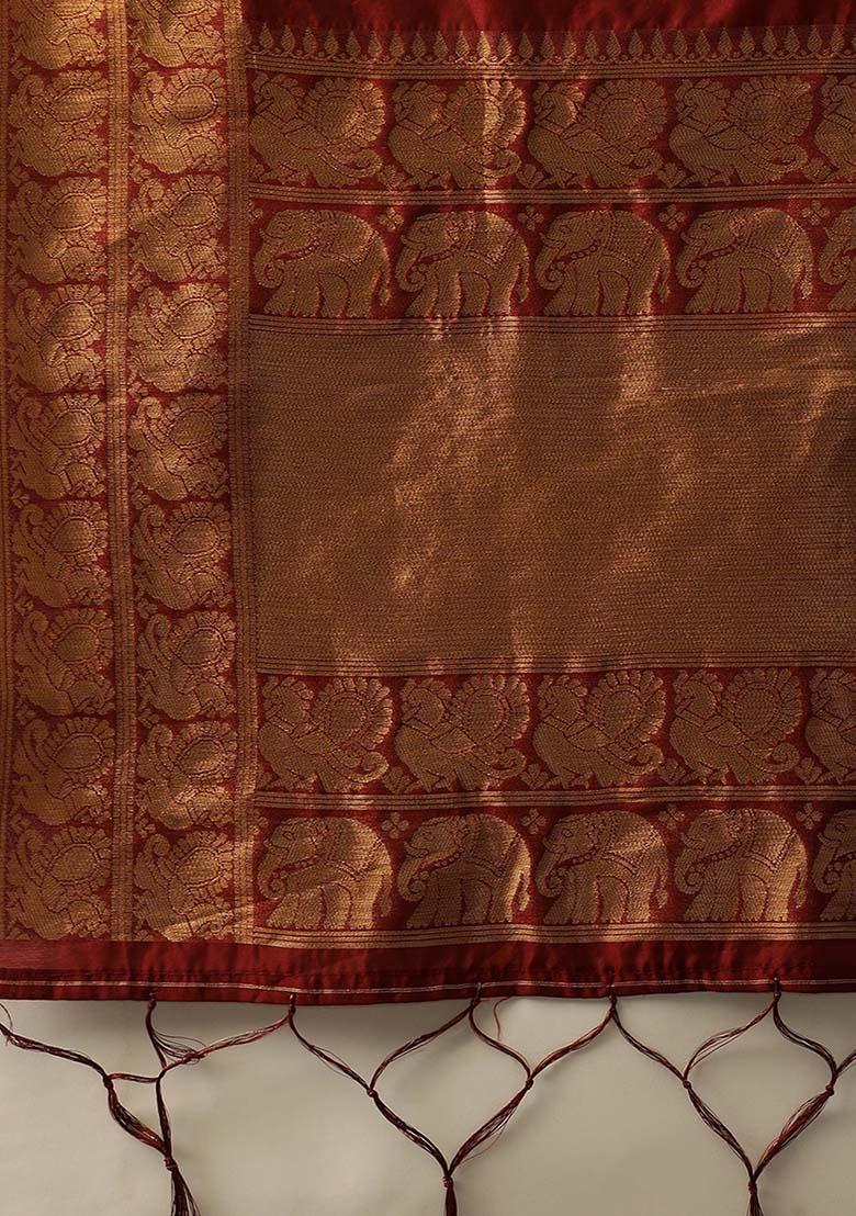 Black Zari Work Silk Lehenga Set - Indya