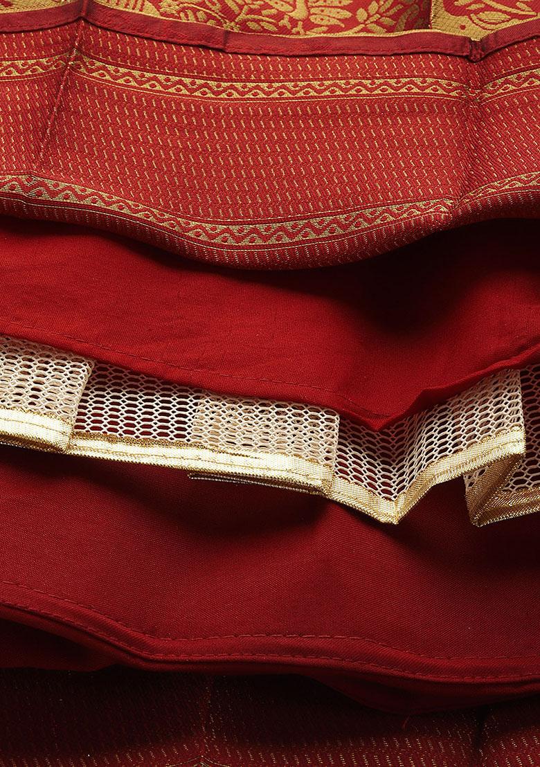 Aqua Zari Work Silk Lehenga Set - Indya