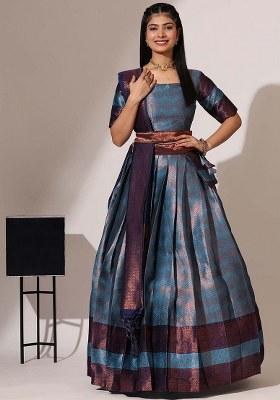Firozi Zari Work Silk Lehenga Set