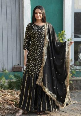 Black Motif Chinon Lehenga Choli