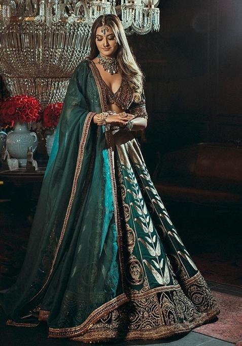 Rama Thread Work Silk Lehenga Choli