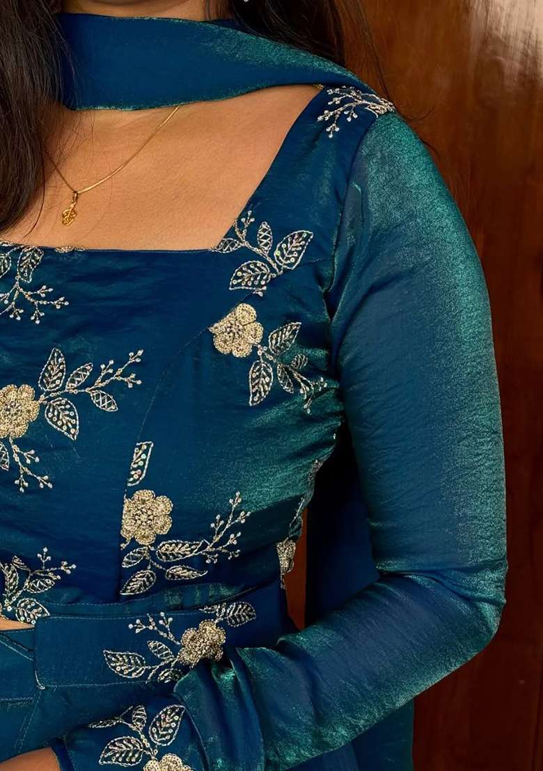 RAMA Embroidery Silk Blend Lehenga Set - Indya