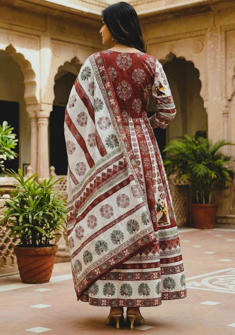 White Rayon Lehenga Set with Printed for Diwali | Wedding & Festive Wear - Indya