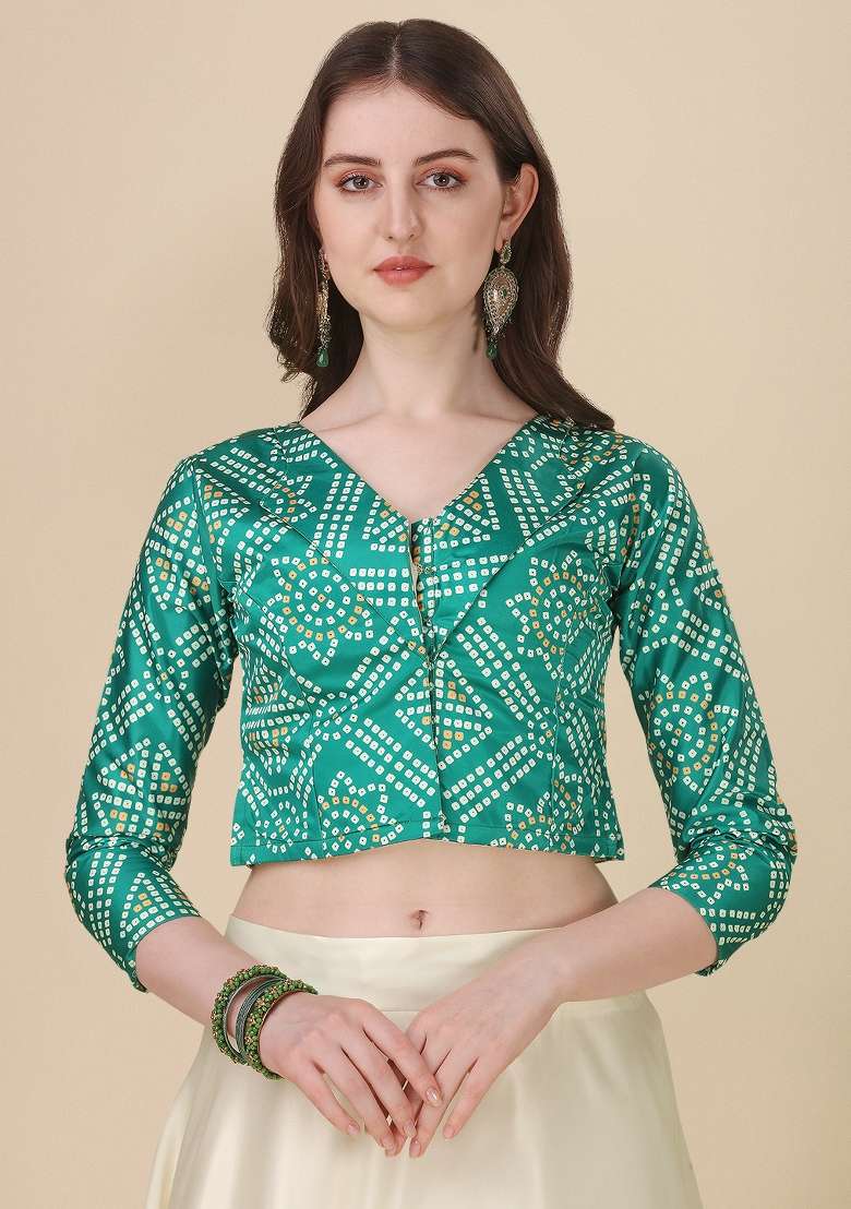 Green Satin Lehenga Set with Embroidery for Diwali | Wedding & Festive Wear - Indya