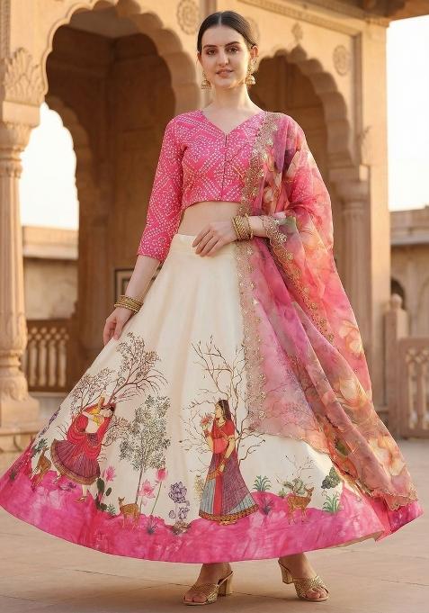 Yellow Embroidery Satin Lehenga Set
