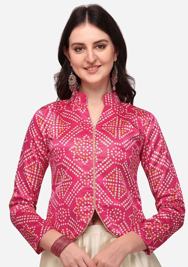 Pink Printed Satin Lehenga Set for Diwali and Festive Wear - Indya