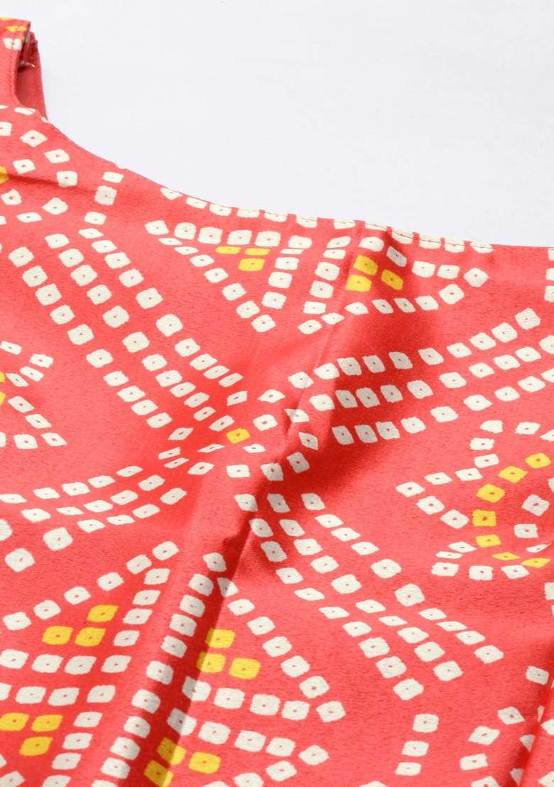 Red Satin Lehenga Set with Printed for Diwali | Wedding & Festive Wear - Indya