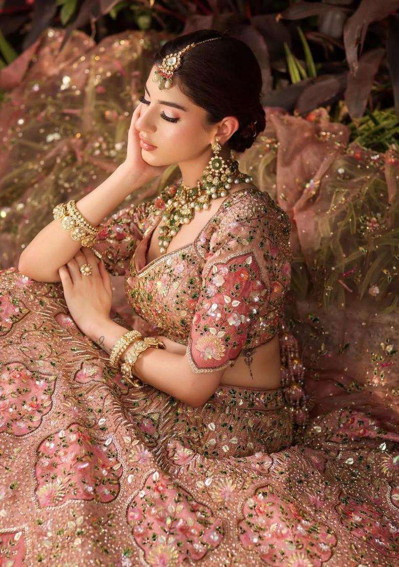 Multicolor Embellished Silk Blend Lehenga Set for Diwali | Wedding & Festive Wear - Indya