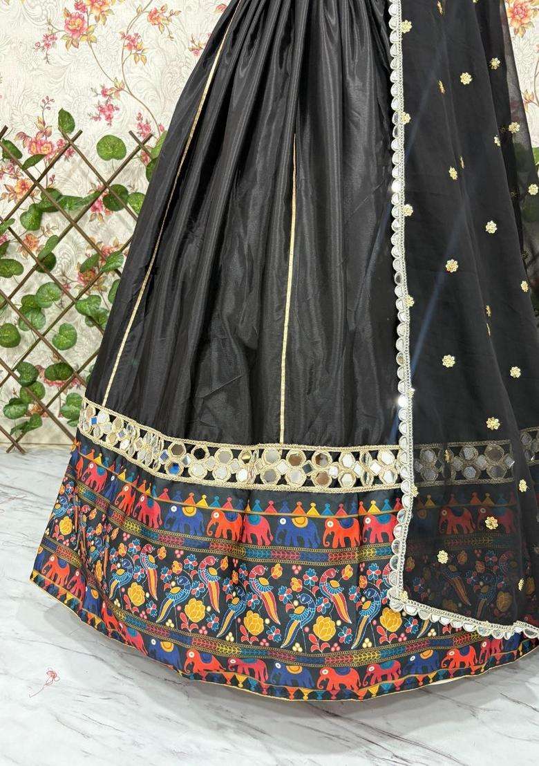 Multicolor Embellished Net Lehenga Set for Diwali | Wedding & Festive Wear - Indya