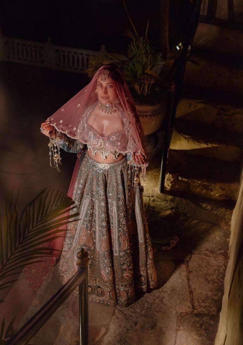 Multicolor Embellished Silk Blend Lehenga Set for Diwali and Festive Wear - Indya