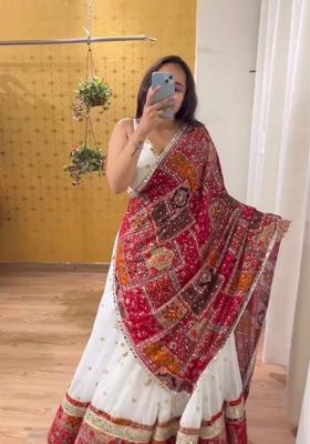 Multicolor Embellished Georgette Lehenga Set