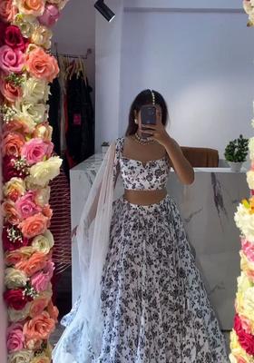 Multicolor Embellished Silk Lehenga Set