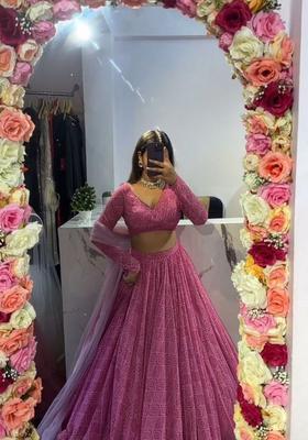 Multicolor Embellished Georgette Lehenga Set