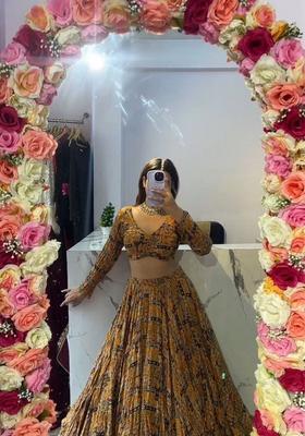 Multicolor Embellished Silk Lehenga Set