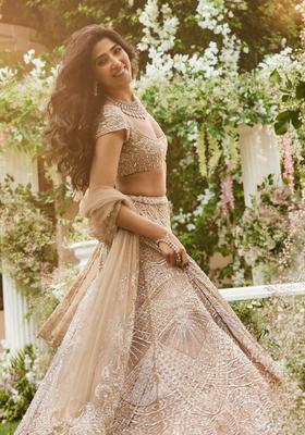 Multicolor Embellished Net Lehenga Set