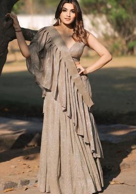 Multicolor Embellished Silk Lehenga Set