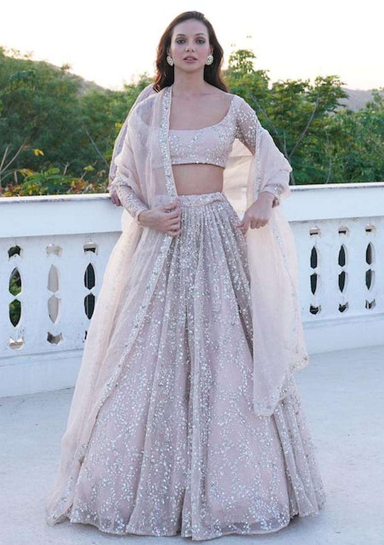 Multicolor Embellished Silk Blend Lehenga Set for Diwali | Wedding & Festive Wear - Indya