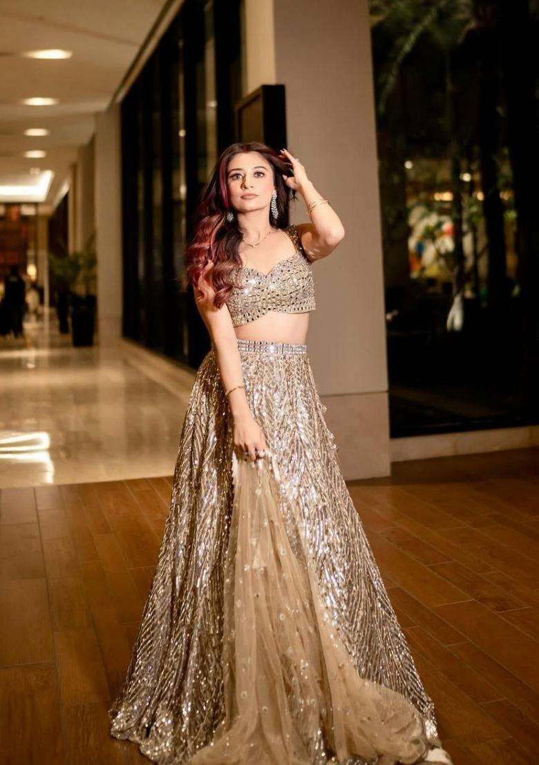 Multicolor Embellished Silk Blend Lehenga Set for Diwali | Wedding & Festive Wear - Indya