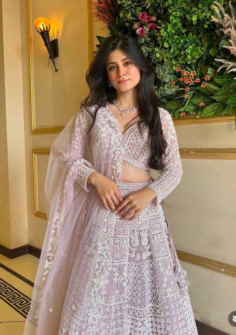 Multicolor Embellished Net Lehenga Set for Diwali | Wedding & Festive Wear - Indya