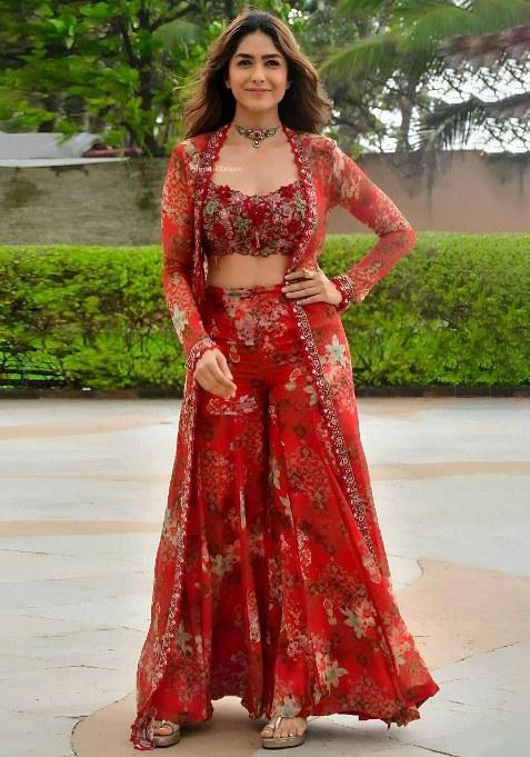 Orange Embroidered Silk Lehenga Set