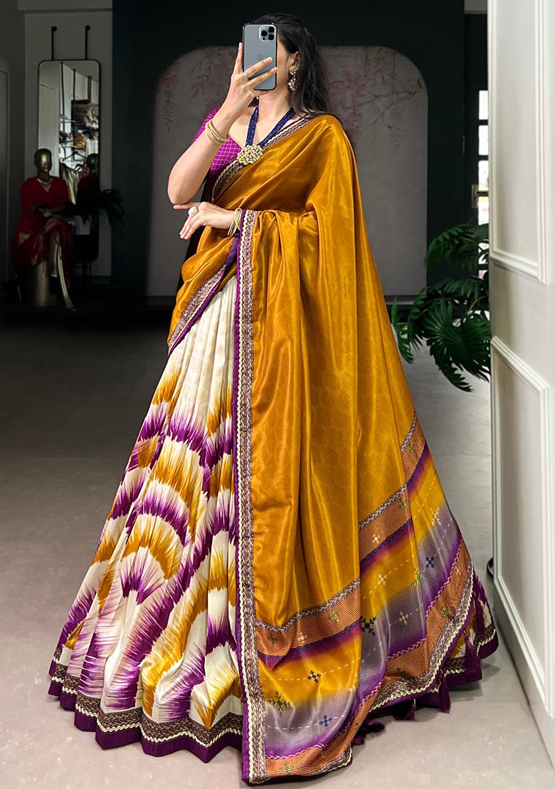 Wine Embroidered Silk Lehenga Set - Indya