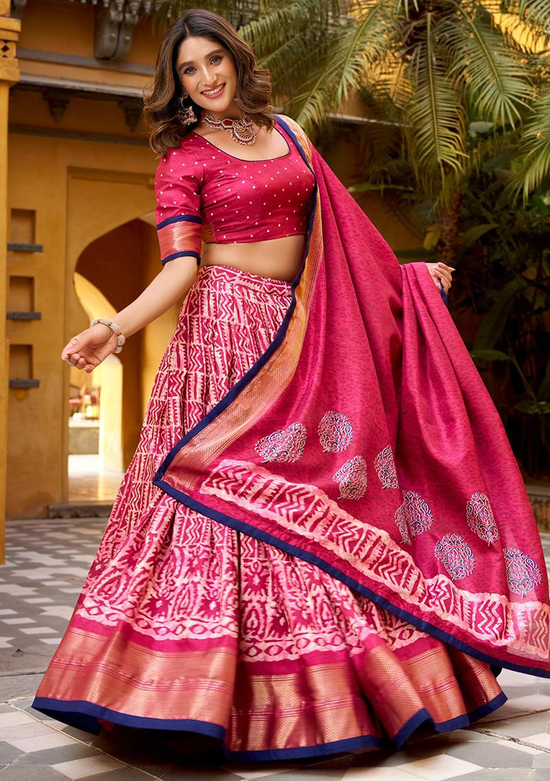 Gajari Embroidered Silk Lehenga Set - Indya