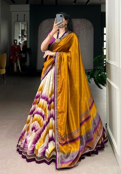 Wine Embroidery Silk Lehenga Set