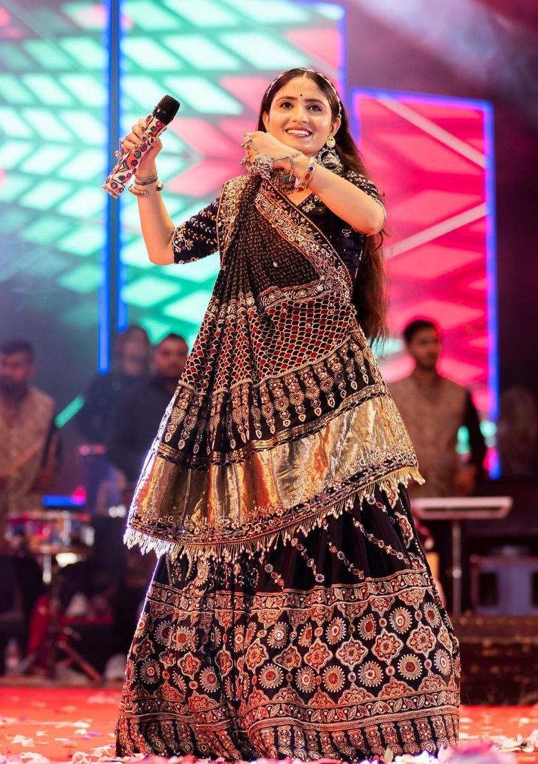 Multi Color Digital Print Silk Lehenga Set - Indya