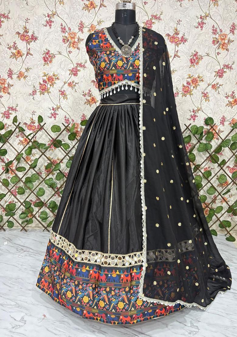 Multicolor Sequins Net Lehenga Set - Indya