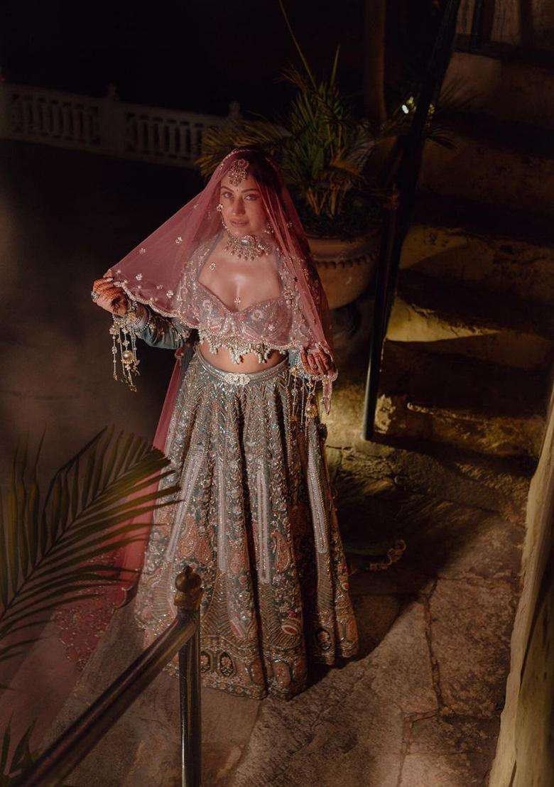 Multicolor Embroidery Silk Blend Lehenga Set for Diwali and Festive Wear - Indya