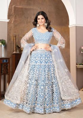 Multicolor Sequins Net Lehenga Set