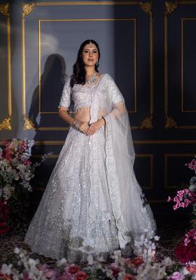 Multicolor Embroidery Georgette Lehenga Set