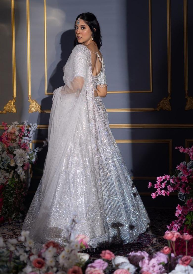 Multicolor Embroidery Georgette Lehenga Set - Indya