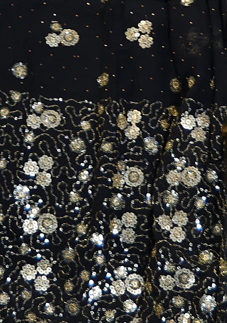 Multicolor Embroidery Georgette Lehenga Set - Indya