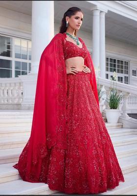 Multicolor Embroidery Silk Lehenga Set