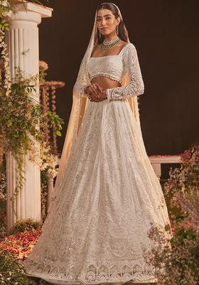 Multicolor Embroidery Net Lehenga Set