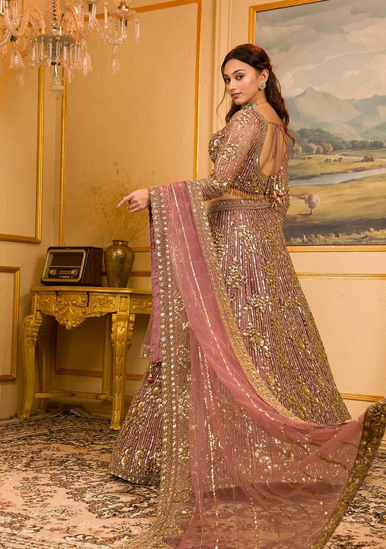 Multicolor Embroidery Georgette Lehenga Set - Indya