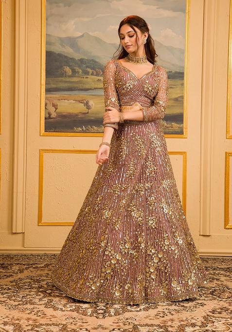 Multicolor Embroidery Georgette Lehenga Set