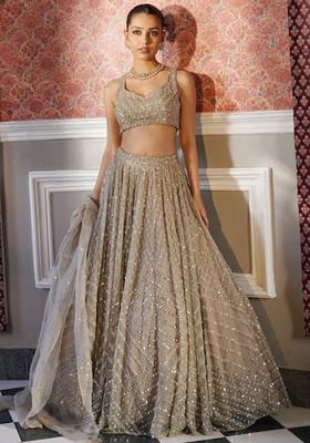 Multicolor Embroidery Silk Lehenga Set