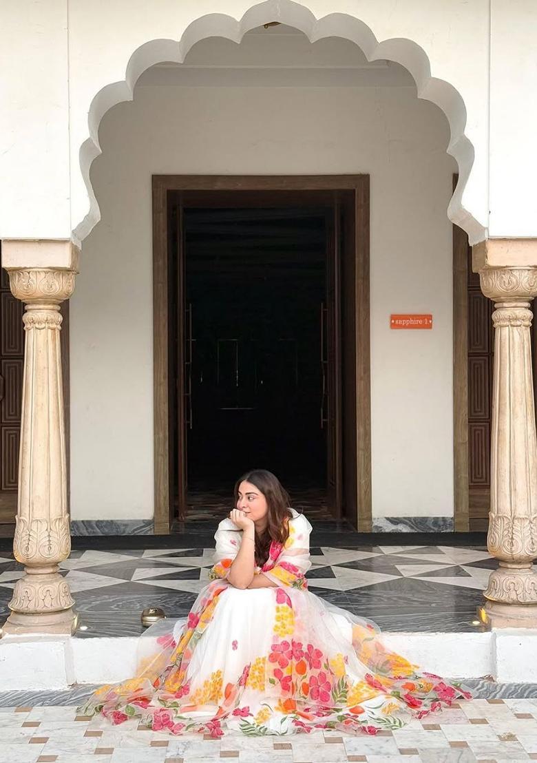 Multicolor Printed Silk Lehenga Set - Indya