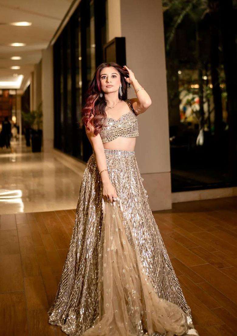 Multicolor Embroidery Silk Blend Lehenga Set for Diwali and Festive Wear - Indya