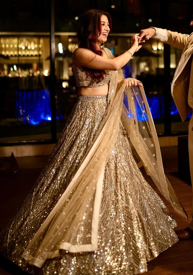 Multicolor Embroidery Silk Lehenga Set - Indya