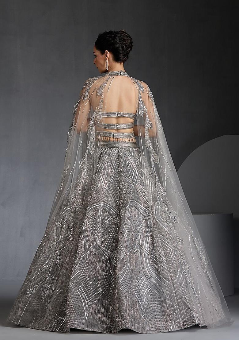 Multicolor Embroidery Georgette Lehenga Set - Indya