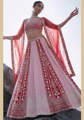 Multicolor Embroidery Georgette Lehenga Set