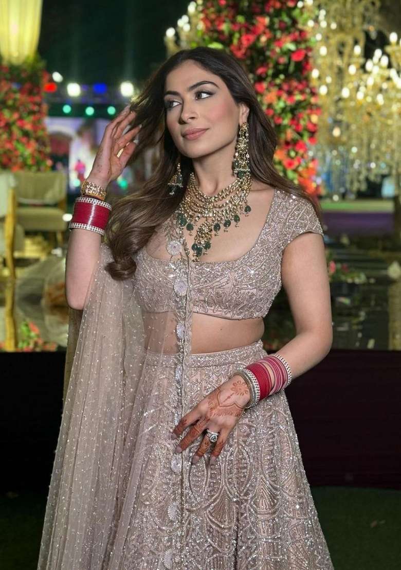 Multicolor Net Lehenga Set with Sequins for Diwali | Wedding & Festive Wear - Indya