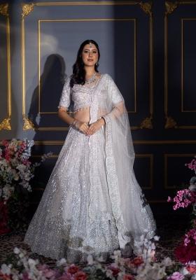 Multicolor Embroidery Georgette Lehenga Set